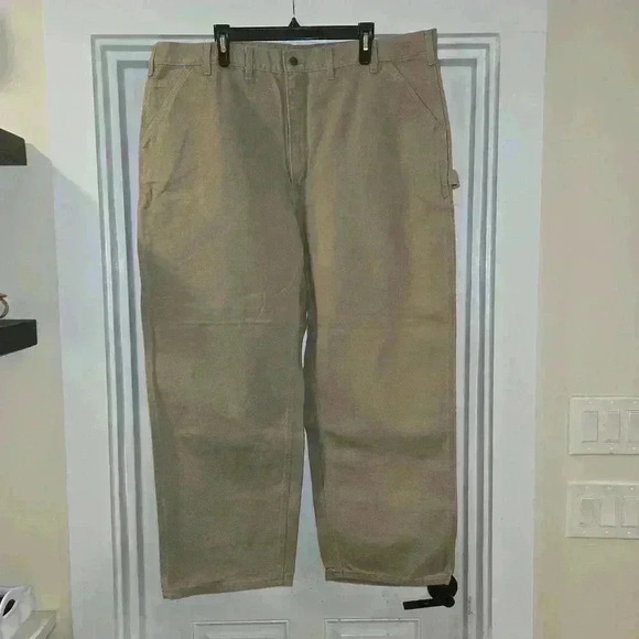 NWT Carhartt Mens Dungaree Fit Single Knee Work Pants Olive Green Size 44W - Picture 2 of 10